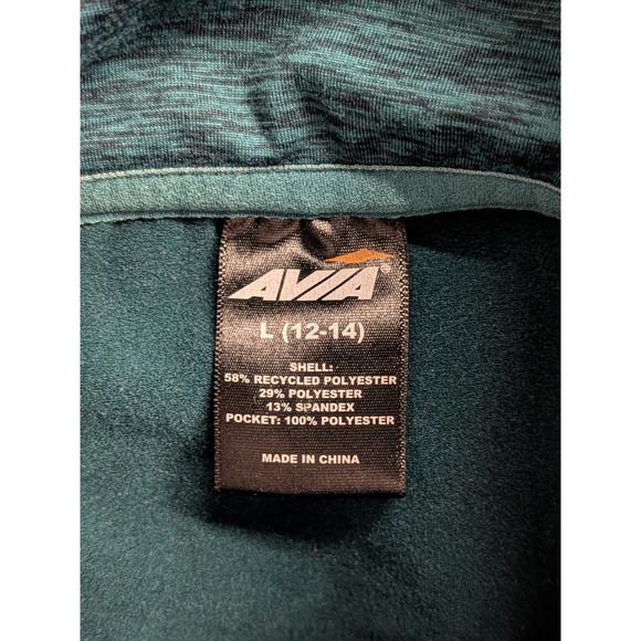 Avia Womens Teal Quarter Zip Pullover Fleece Lined Mock Neck Large 12-14 - Picture 3 of 3